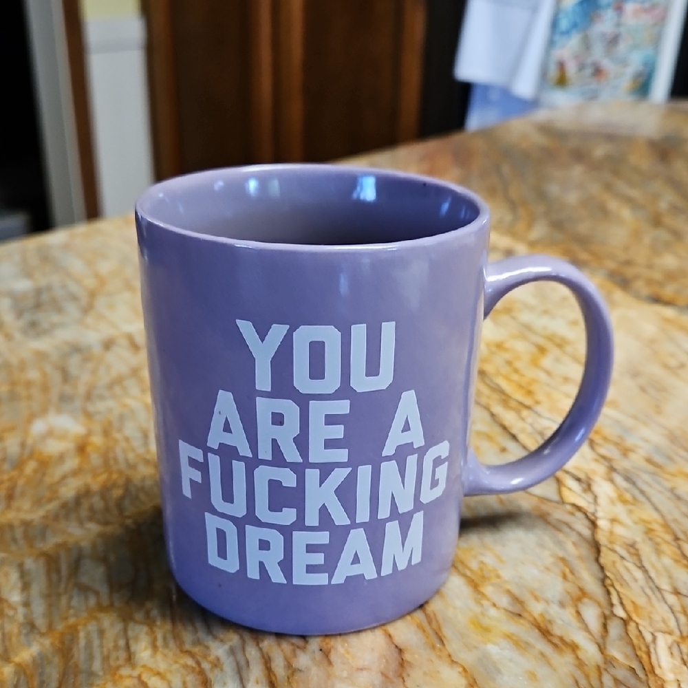 GOLDEN GEMS "You Are A Fucking Dream" Purple Ceramic Coffer Tea Mug